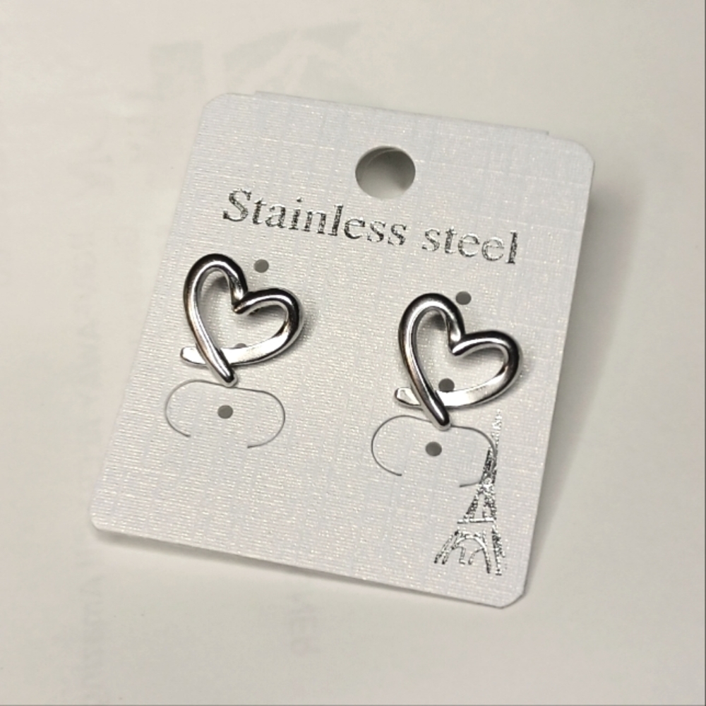NWT Stainless Steel Heart Earrings